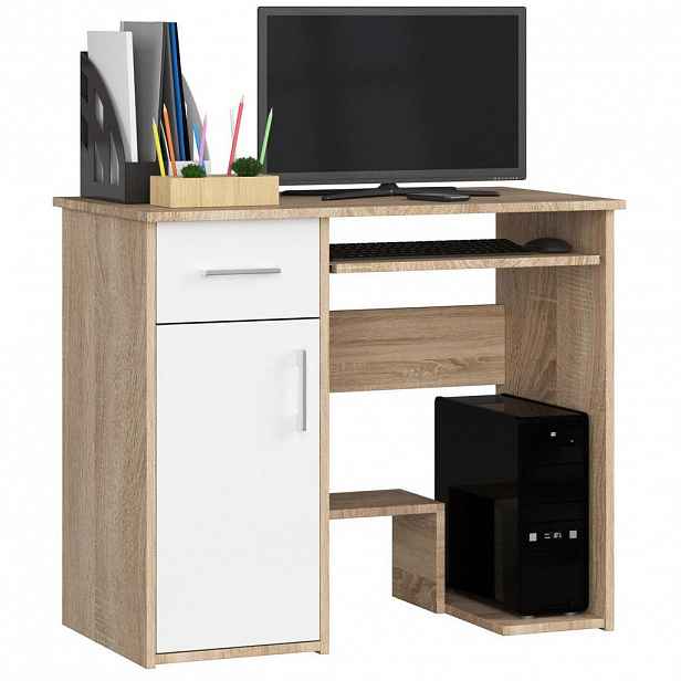 RAUMHIRSCH FURNITURE PSACÍ STŮL dub Sonoma, bílá 74/90/50