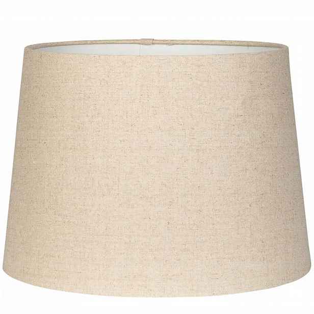 Stínidlo Na Žárovku Béžové 35 cm Pro Závěsnou Stojací Lampu, lněný boho len
