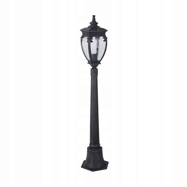 Venkovní stojací lampa černá, klasický zahradní sloupek 113 cm Maytoni