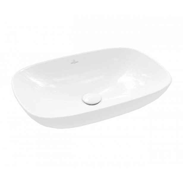 Villeroy & Boch Loop&Friends - Umyvadlo na desku, 62x42 cm, bez přepadu, CeramicPlus, Stone White 4A5001RW