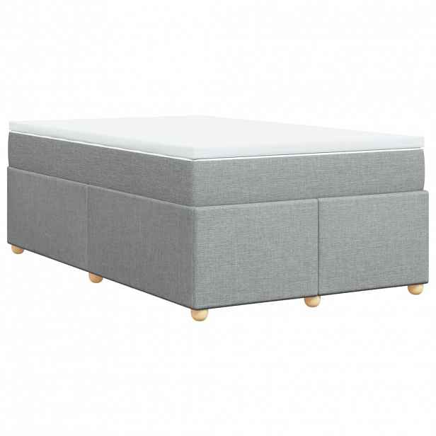 vidaXL Box spring postel s matrací světle šedá 120x190 cm textil
