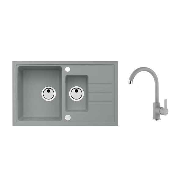 Alveus SET ALVEUS Intermezzo 70/81 + BATERIE TONIA 81 obdélníkový granitový dřez 780 x 480 mm v setu s baterií