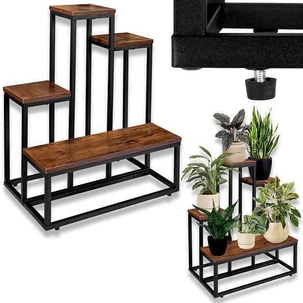 Držák Na Květináč Kovový Stojací, Industriální Rustikální Loft Styl