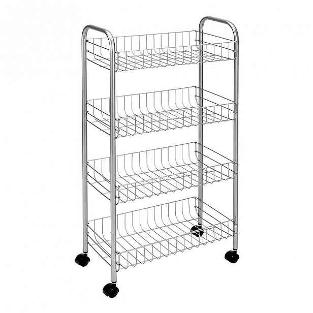 Pojízdný stojan s 4 policemi Metaltex Ascona, výška 86 cm