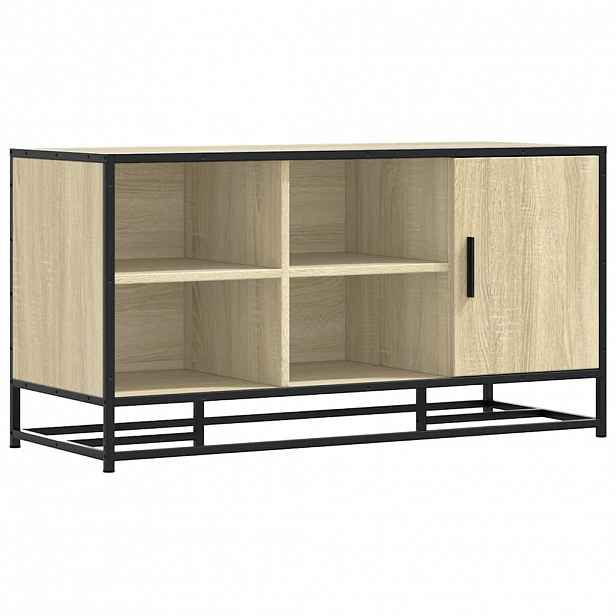 vidaXL Lavice s botníkem dub sonoma 100x40x53,5 cm kompozit a kovu