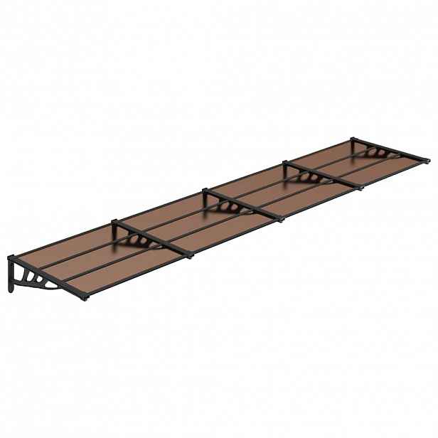 vidaXL Vchodová stříška černá 396 x 90 cm polykarbonát