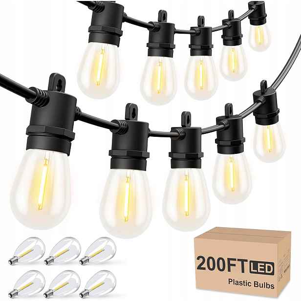 Led zahradní girlanda S14 45 m 48 žárovek IP65 2700K teplá bílá