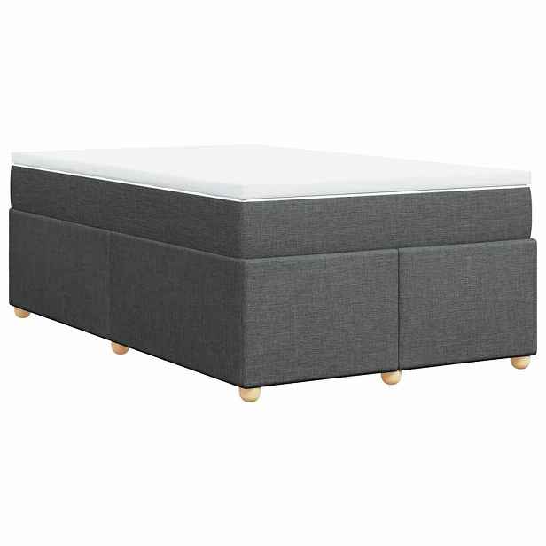 vidaXL Box spring postel s matrací tmavě šedá 120x190 cm textil