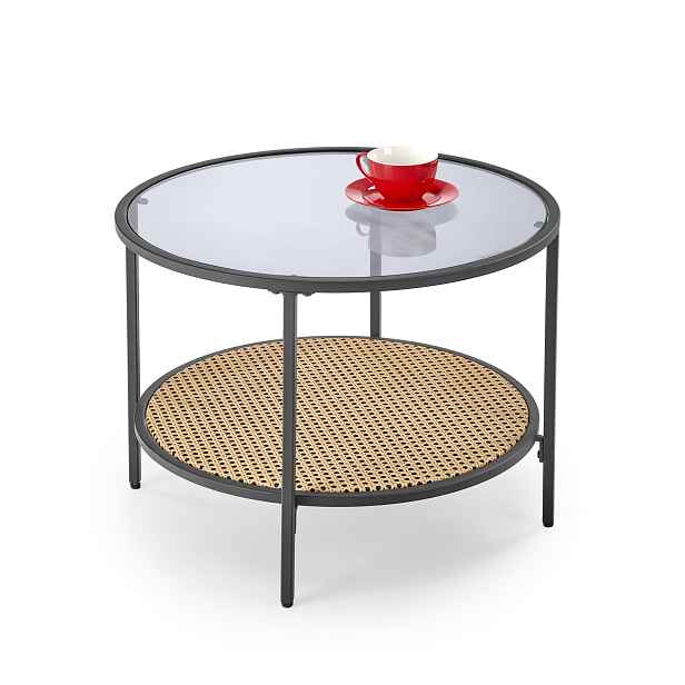 HALMAR Konferenční stolek Dakota 60 cm hnědý/čirý