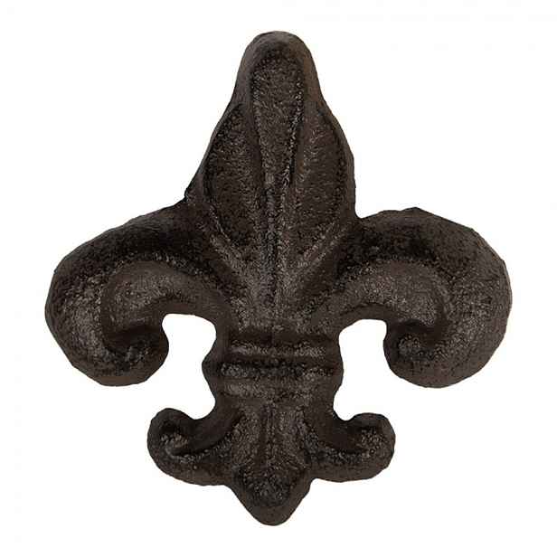 Hnědá antik litinová úchytka Lilie - 7*4*7 cm Clayre & Eef