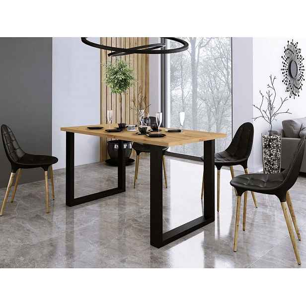Jídelní stůl 138x67 cm IZMIR - dub artisan / černý