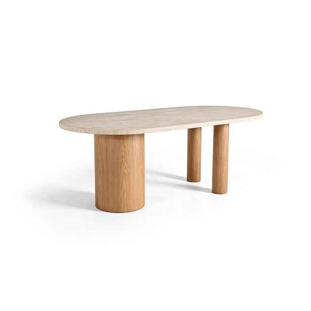 Jídelní stůl s deskou v dekoru mramoru 110x220 cm Arc – MOME