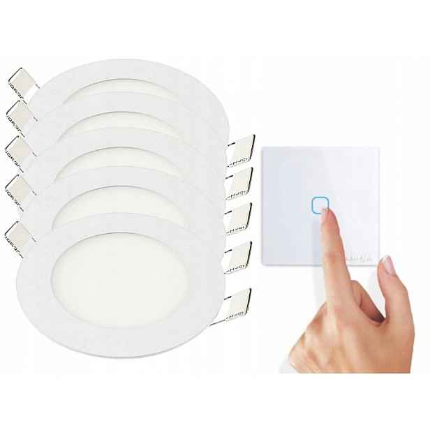Sada Tenký panel Led svítidlo 6W 5x Vypínač