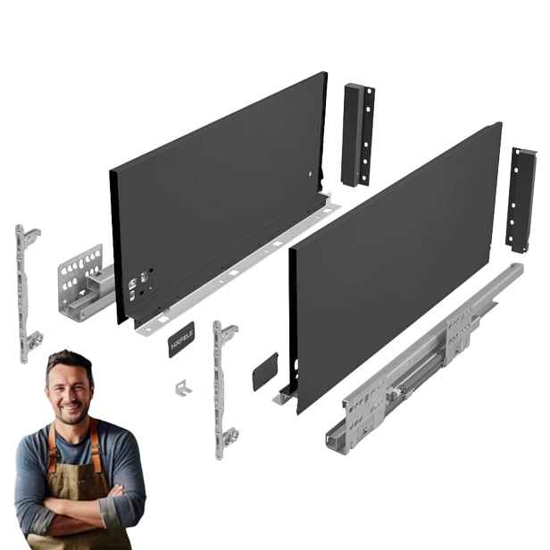 Šuplík Hafele Matrix Slim 500 mm H-199 35 kg 514.15.225 Tenká Antracit