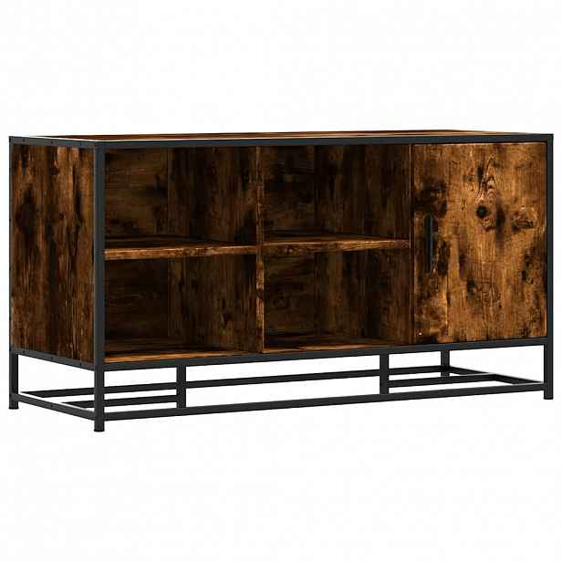 vidaXL Lavice s botníkem kouřový dub 100x40x53,5 cm kompozit a kovu