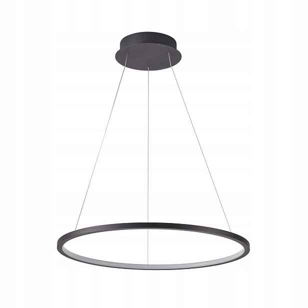Vinola, Moderní černá závěsná lampa, Led kroužek, 38W, 3040LM, 60 cm