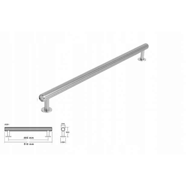 Nábytková úchytka Viefe 0528 Rille 480 mm ocel nerez