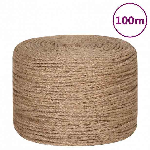 vidaXL Jutové lano 100 m dlouhé 4 mm silné