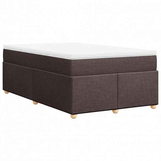 vidaXL Box spring postel s matrací tmavě hnědá 120x190 cm textil