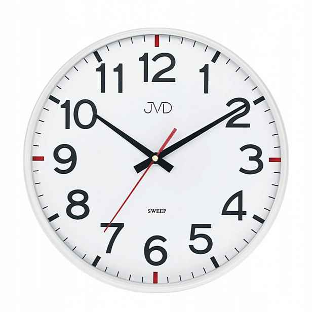 Bílé Nástěnné Hodiny Jvd HX2508.1 S Čitelným Klasickým Tichým Mechanismem
