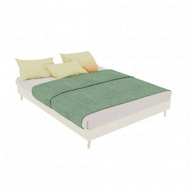 OKWISH POSTEL 140/200 cm béžová z dutch velvet a kovu s vysokým čelem a úložným prostorem