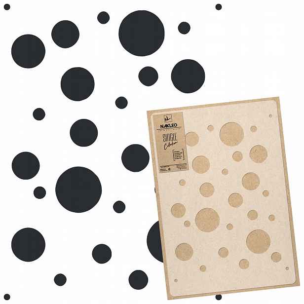 Šablona malířská Vícenásobná L 59x95 cm Vzor Teček Hrášky Tečky Kola Dots