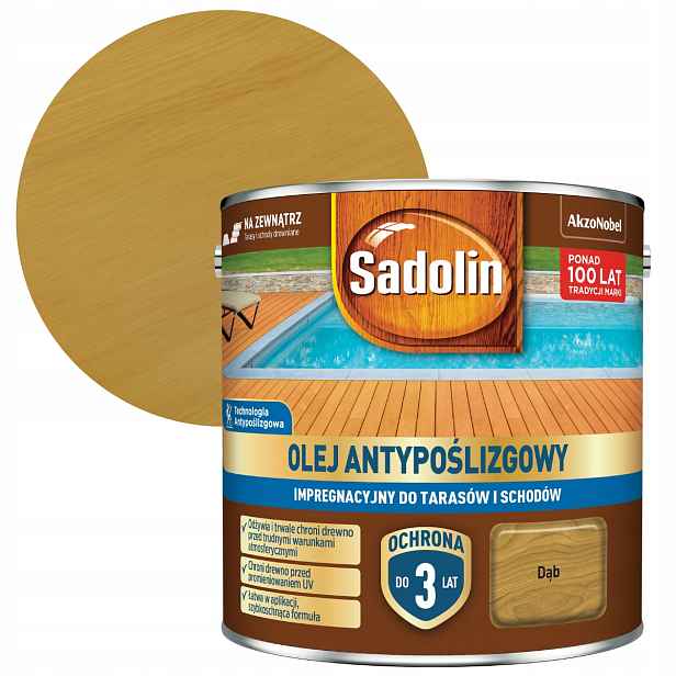 Sadolin Protiskluzový Olej Na Terasy A Schody 2,5 L Dub