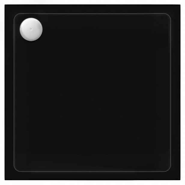 Sprchová Vanička 80x80 Čtvercová Černá Nízká 6 cm Akrylová Rea Savoy Black