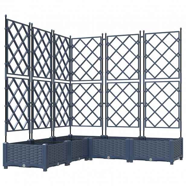 vidaXL Zahradní pěstebník 5 ks Šedá 120 x 120 x 125,5 cm PP