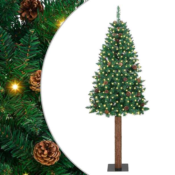 vidaXL Úzký vánoční stromeček Zelená 210 cm