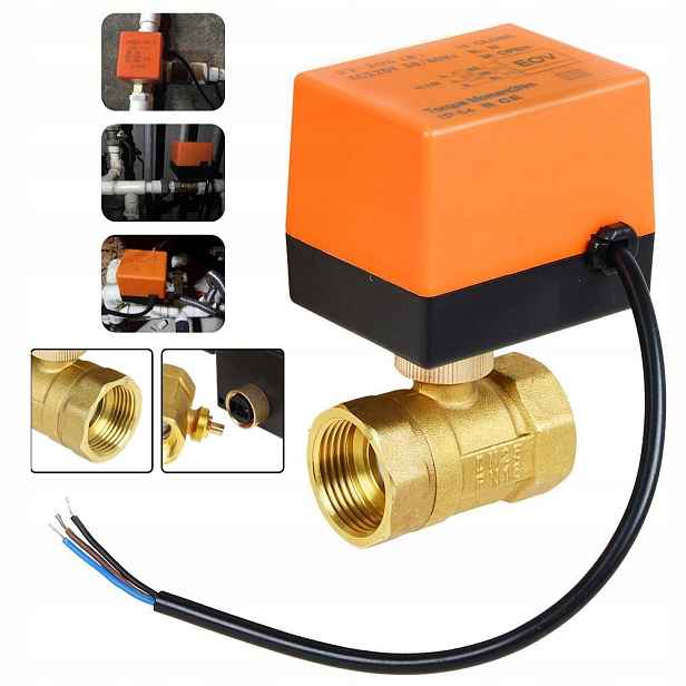 Ac 220V mosazný elektrický kulový kohout s 3 Wires 2 Ways 1.6Mpa
