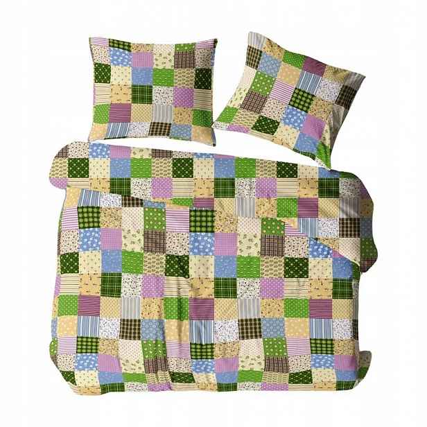 Krepové povlečení 180x200 Paczłork barevný knoflíky 100% bavlna hrubá
