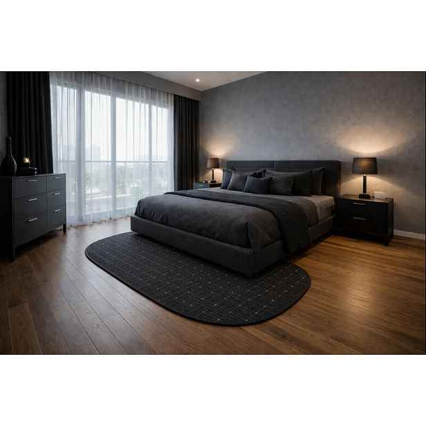 Kusový koberec Udinese antracit ovál, 60x110, šedá, chodba / předsíň, Vopi