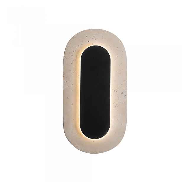 Nástěnná koupelnová lampa Travertino Oval Černá Led 10W IP44 MaxLight