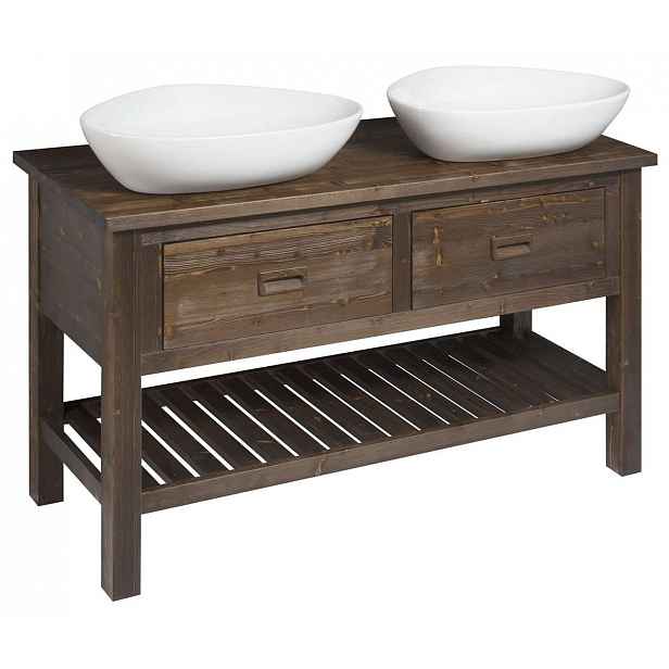 Sapho Brand - Umyvadlová skříňka 130x73x50 cm, 2 zásuvky, mořený smrk BA131S
