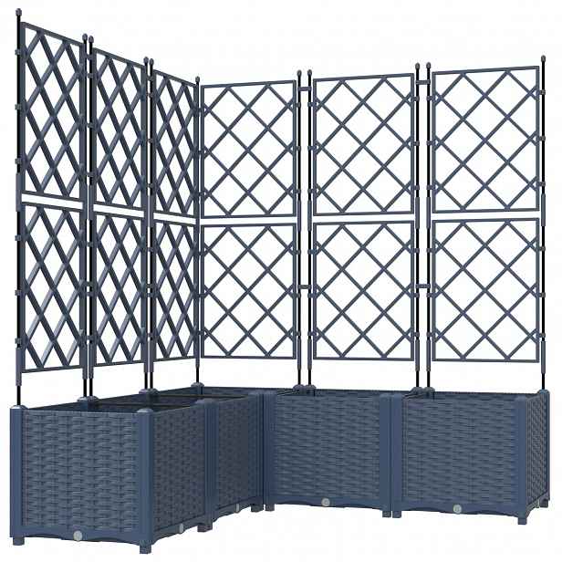 vidaXL Zahradní pěstebník 5 ks Šedá 120 x 120 x 143 cm PP