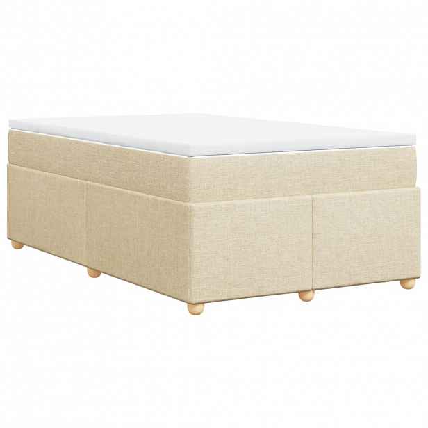 vidaXL Box spring postel s matrací krémová 120x190 cm textil
