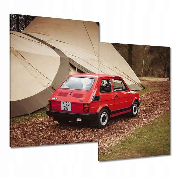 Obrazy 80x70 Červený malý Fiat 126p