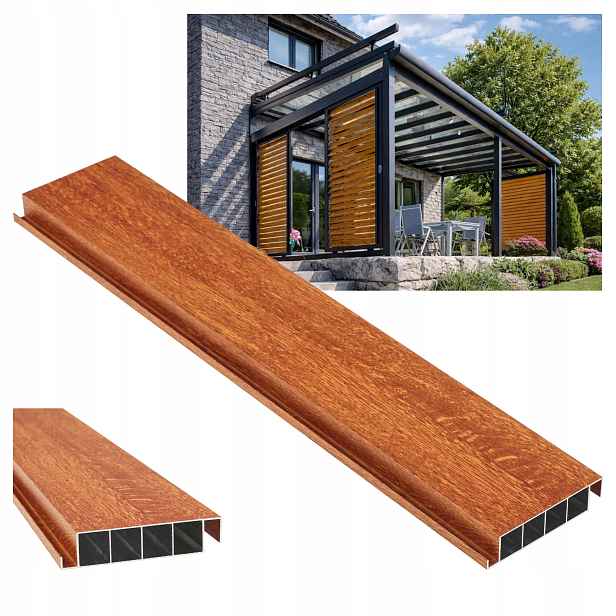Pohyblivá Prkna Pro Žaluzie Shutters Panel Altán Pergola Zlatý Dub 150 CM