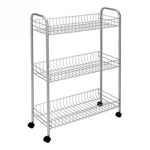 Pojízdný stojan s 3 policemi Metaltex Ascona Slim De Luxe, výška 84 cm