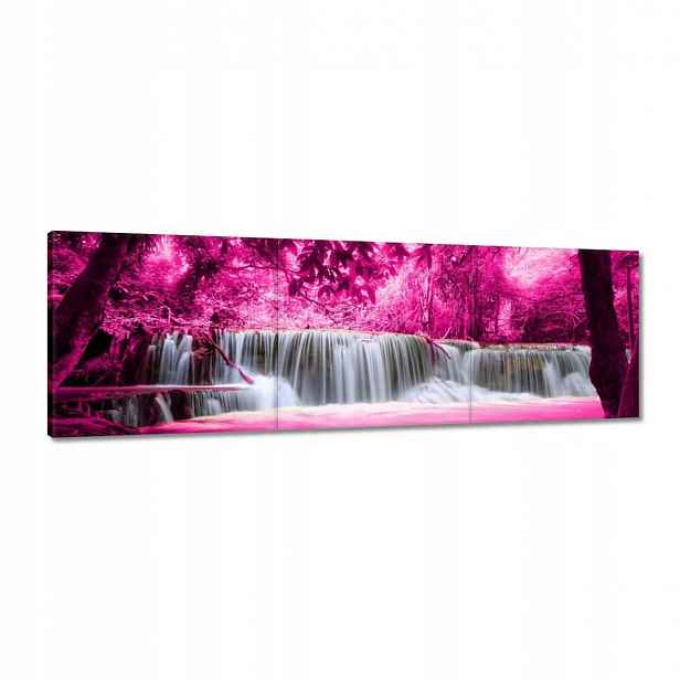 Obrazy 120x40 Růžový vodopád Krajina