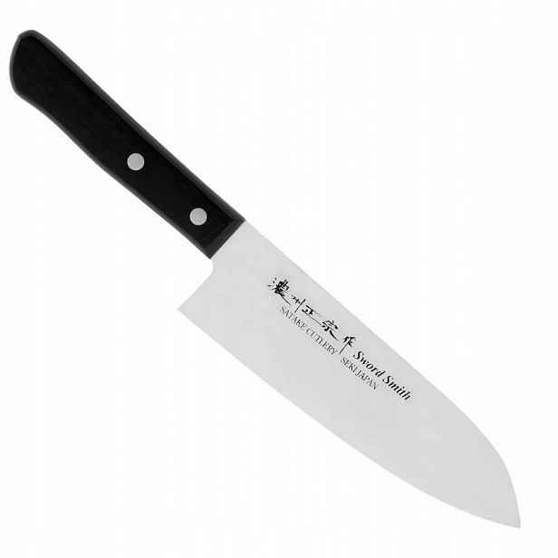 Satake MV Pakka Japonský ostrý kuchyňský Nůž Santoku na Zeleniny 56-58HRC 17cm