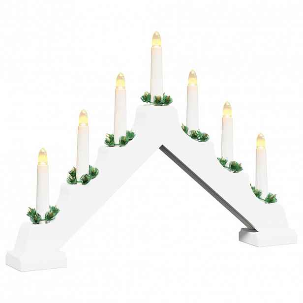 vidaXL Vánoční svíčkový most 7 LED Teplá bílá 39.5 x 5 x 29 cm