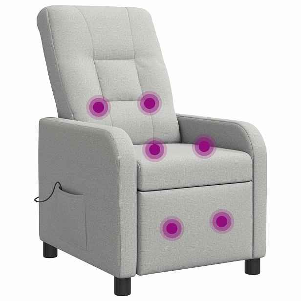 vidaXL Masážní polohovací křeslo Oblačno šedá Textil