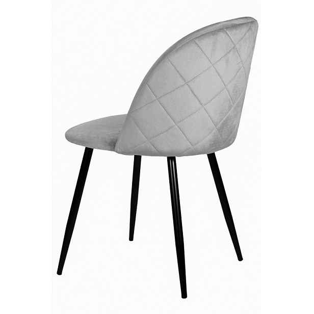 Čalouněná židle Gloria Light Grey Velvet Lugano