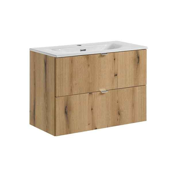 Comad Závěsná skříňka Nova Oak II se zápustným umyvadlem 80 cm dub coast evoke