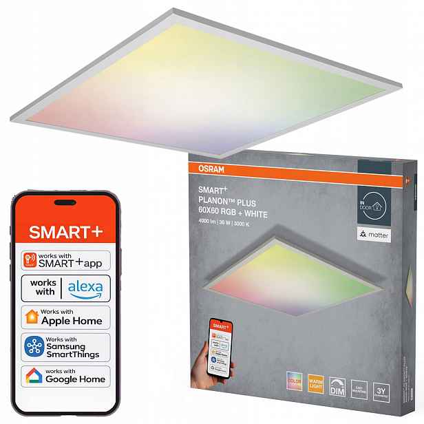 Led panel Kaseton 36W 3200lm 3000K 60x60 cm Smart WiFi Matter Planon Osram