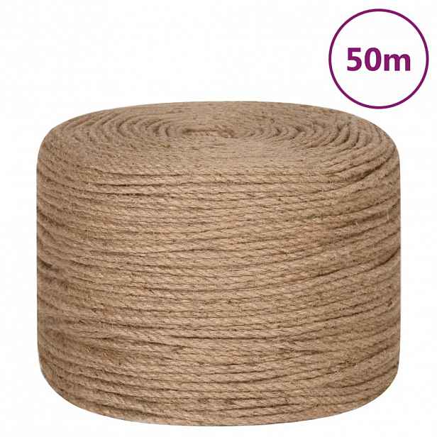 vidaXL Jutové lano 50 m dlouhé 6 mm silné