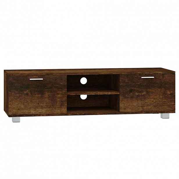 vidaXL TV skříňka kouřový dub 140x40,5x35 cm kompozitní dřevo