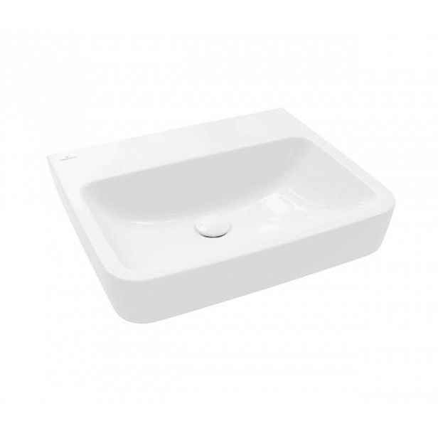 Villeroy & Boch O.novo - Umyvadlo 55x46 cm, bez přepadu, bez otvoru pro baterii, CeramicPlus, alpská bílá 4A4158R1